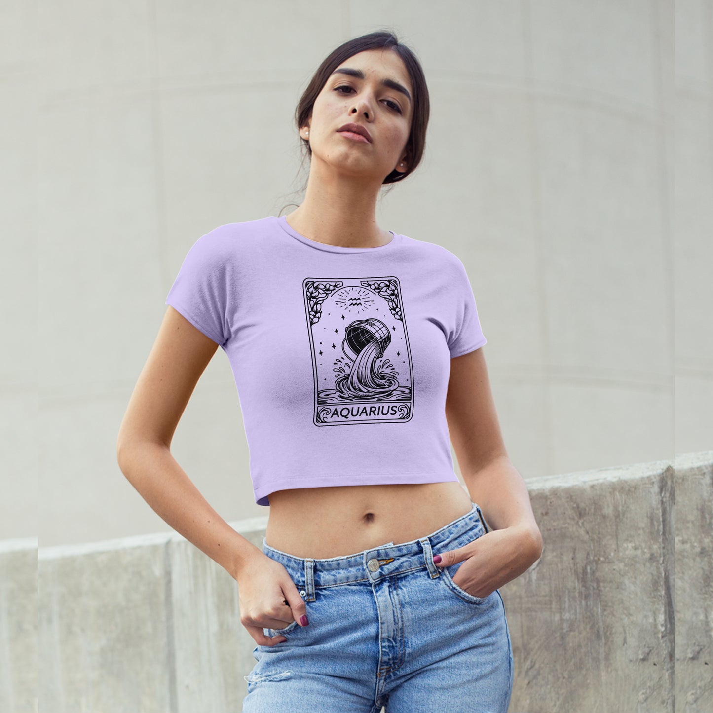Cosmic Signs Tarot Collection - Aquarius Crop Top