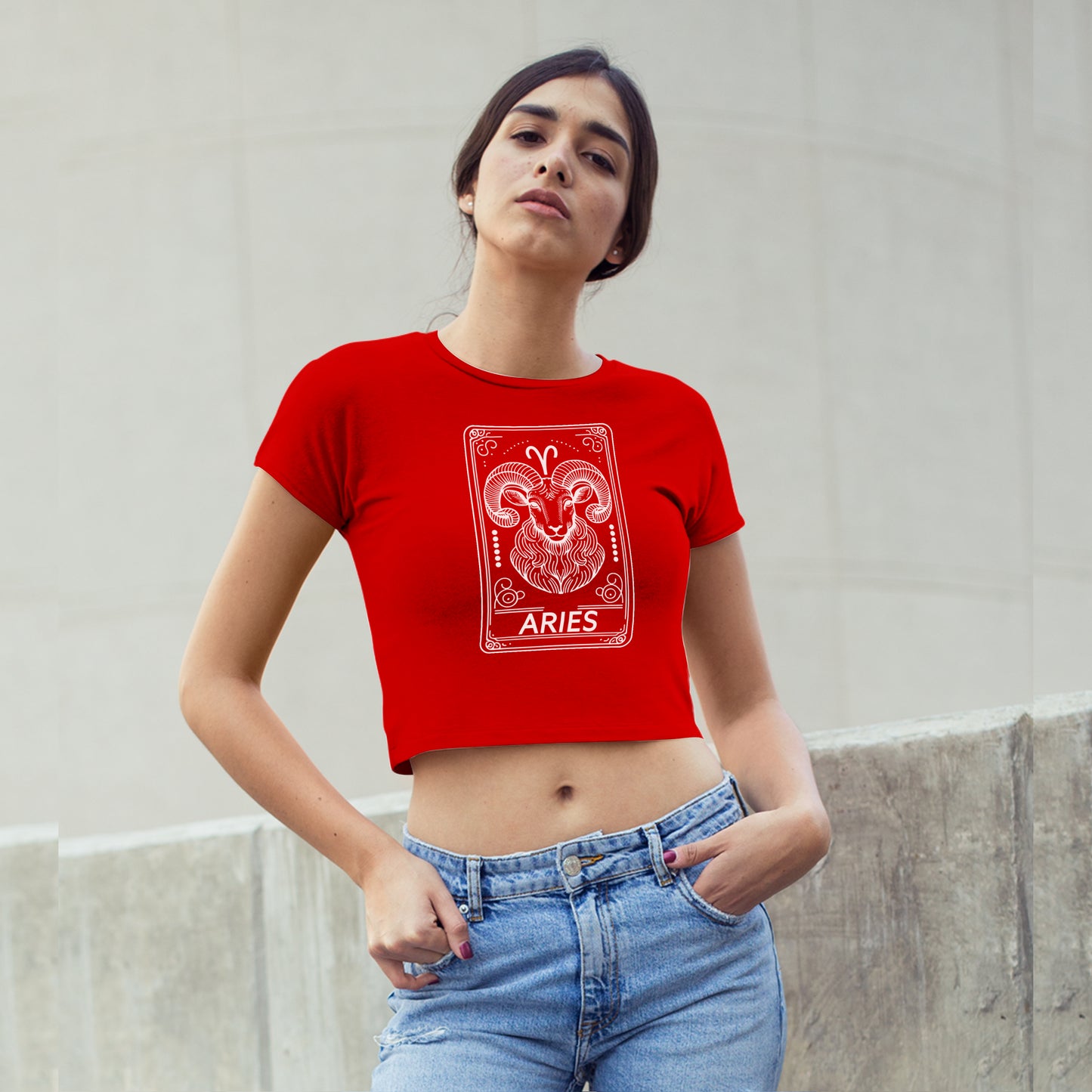 Cosmic Signs Tarot Collection - Aries Crop Top