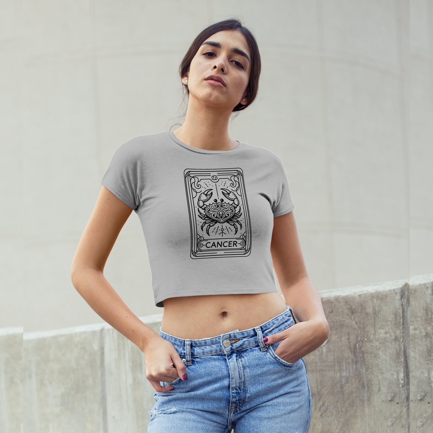 Cosmic Signs Tarot Collection - Cancer Crop Top