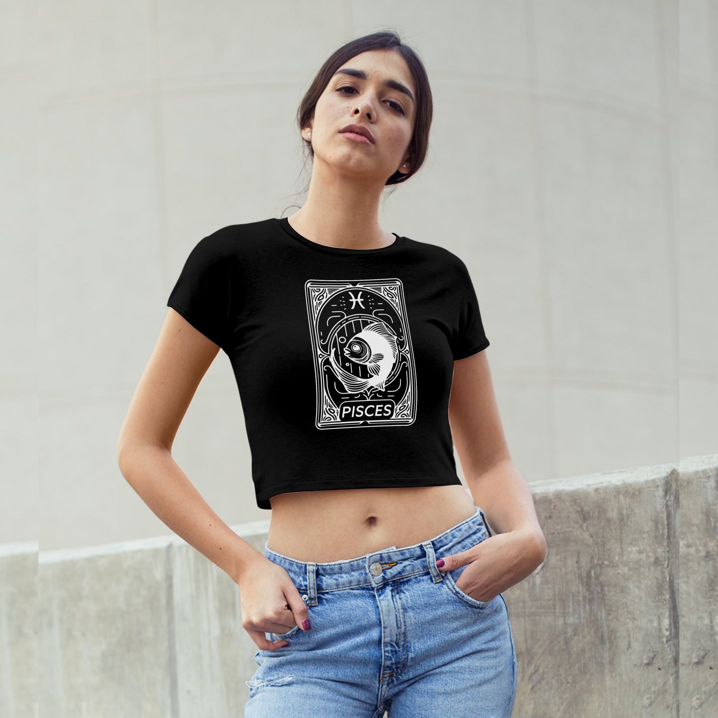 Cosmic Signs Tarot Collection - Pisces Crop Top