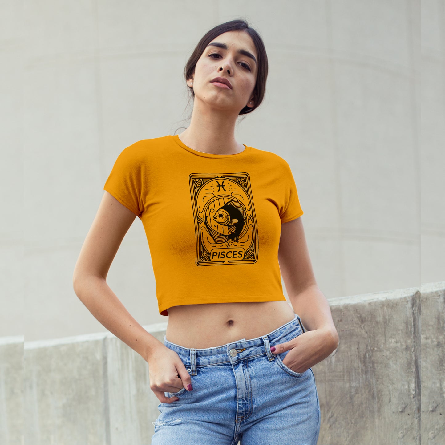 Cosmic Signs Tarot Collection - Pisces Crop Top