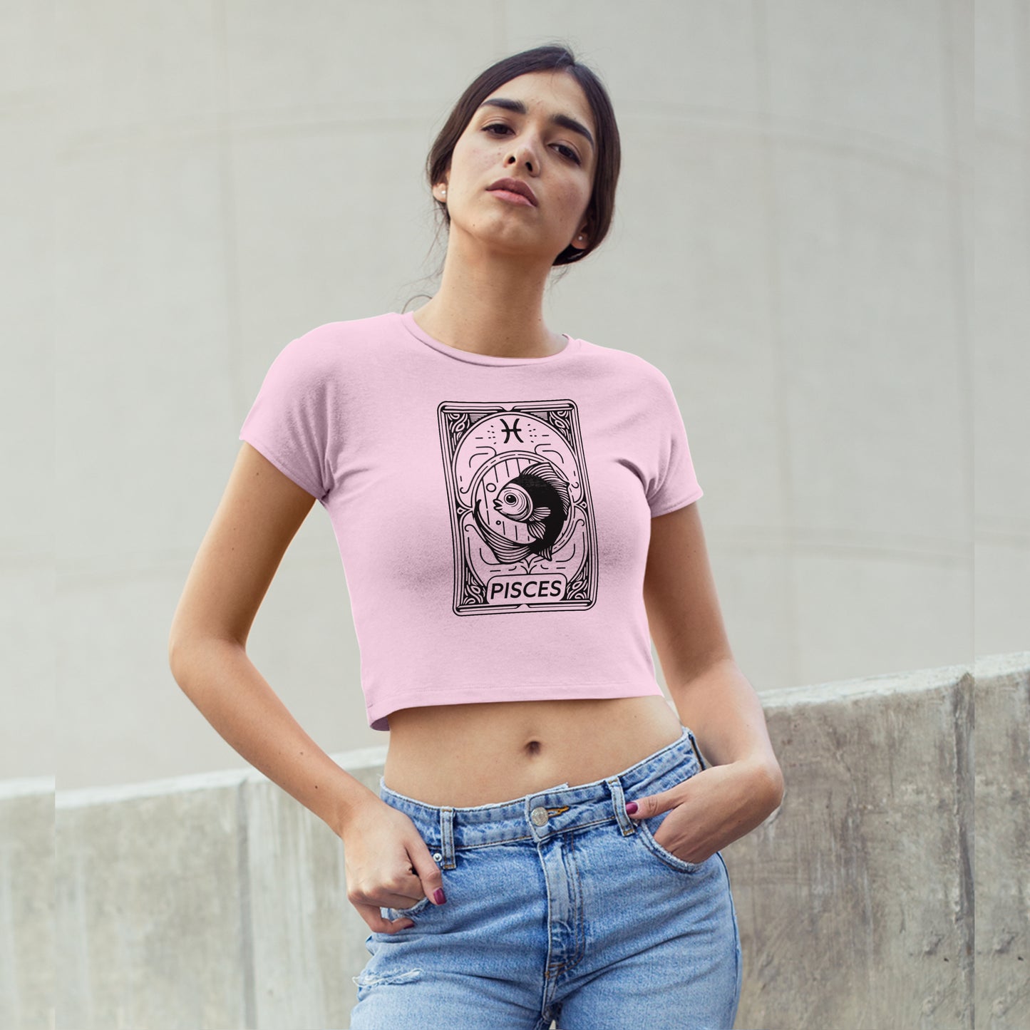 Cosmic Signs Tarot Collection - Pisces Crop Top