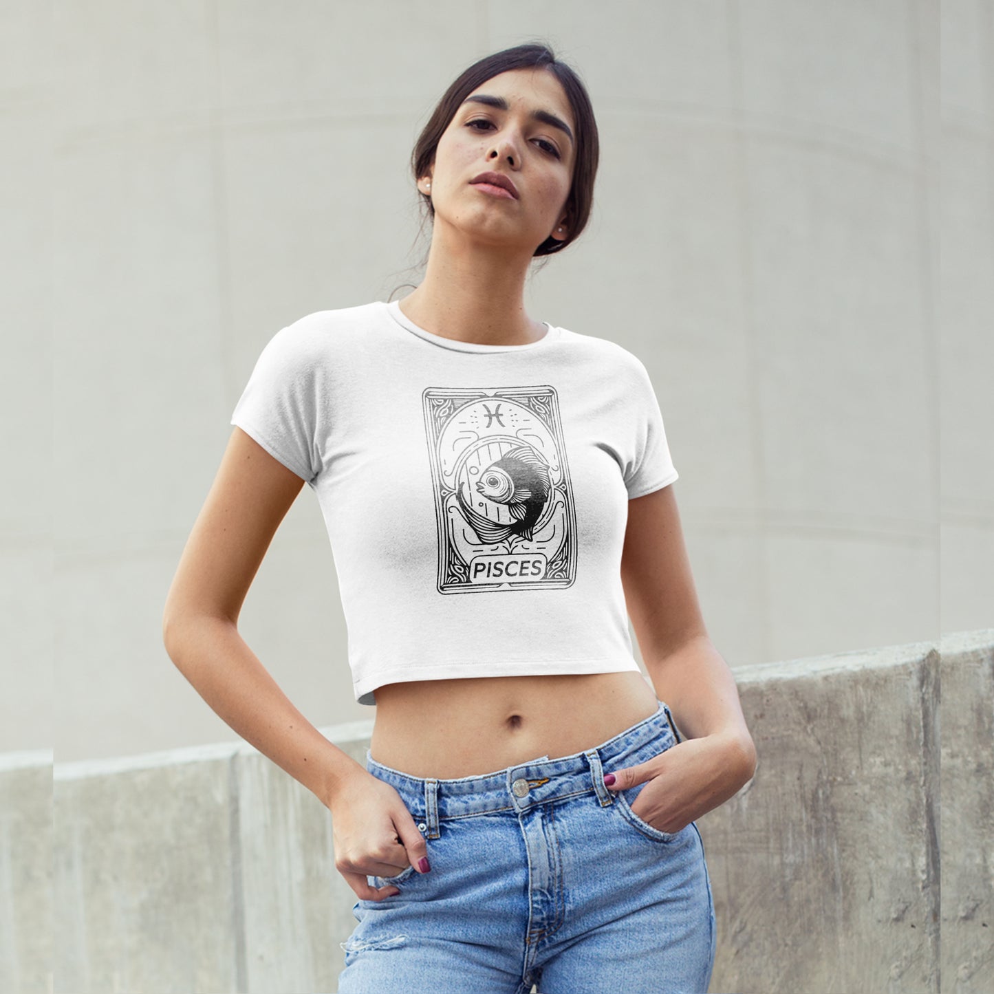 Cosmic Signs Tarot Collection - Pisces Crop Top