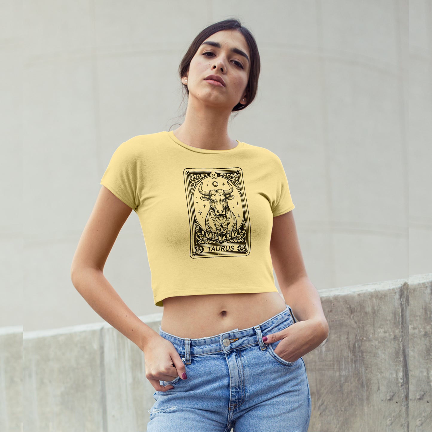 Cosmic Signs Tarot Collection - Taurus Crop Top