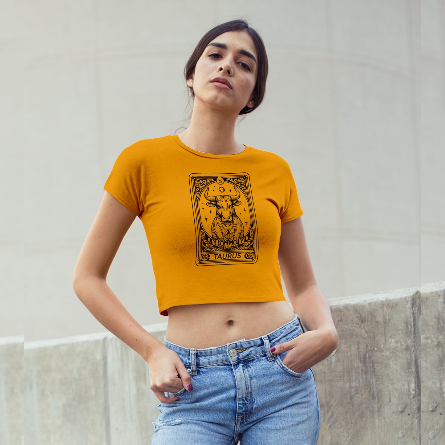 Cosmic Signs Tarot Collection - Taurus Crop Top