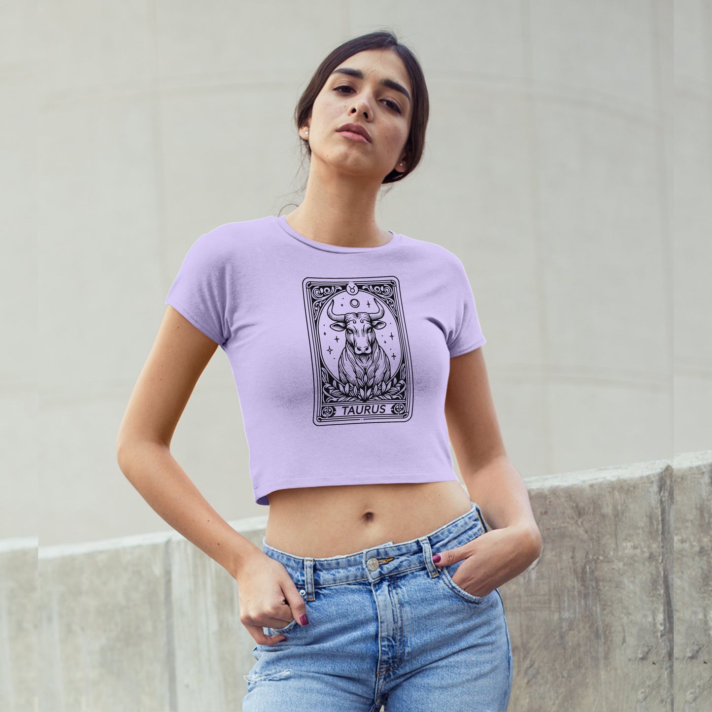 Cosmic Signs Tarot Collection - Taurus Crop Top