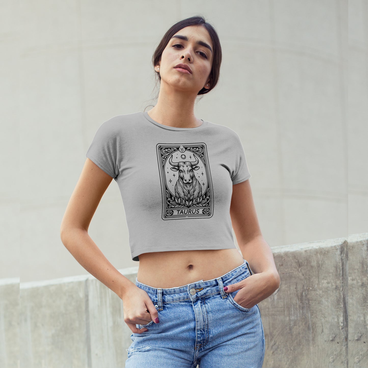 Cosmic Signs Tarot Collection - Taurus Crop Top