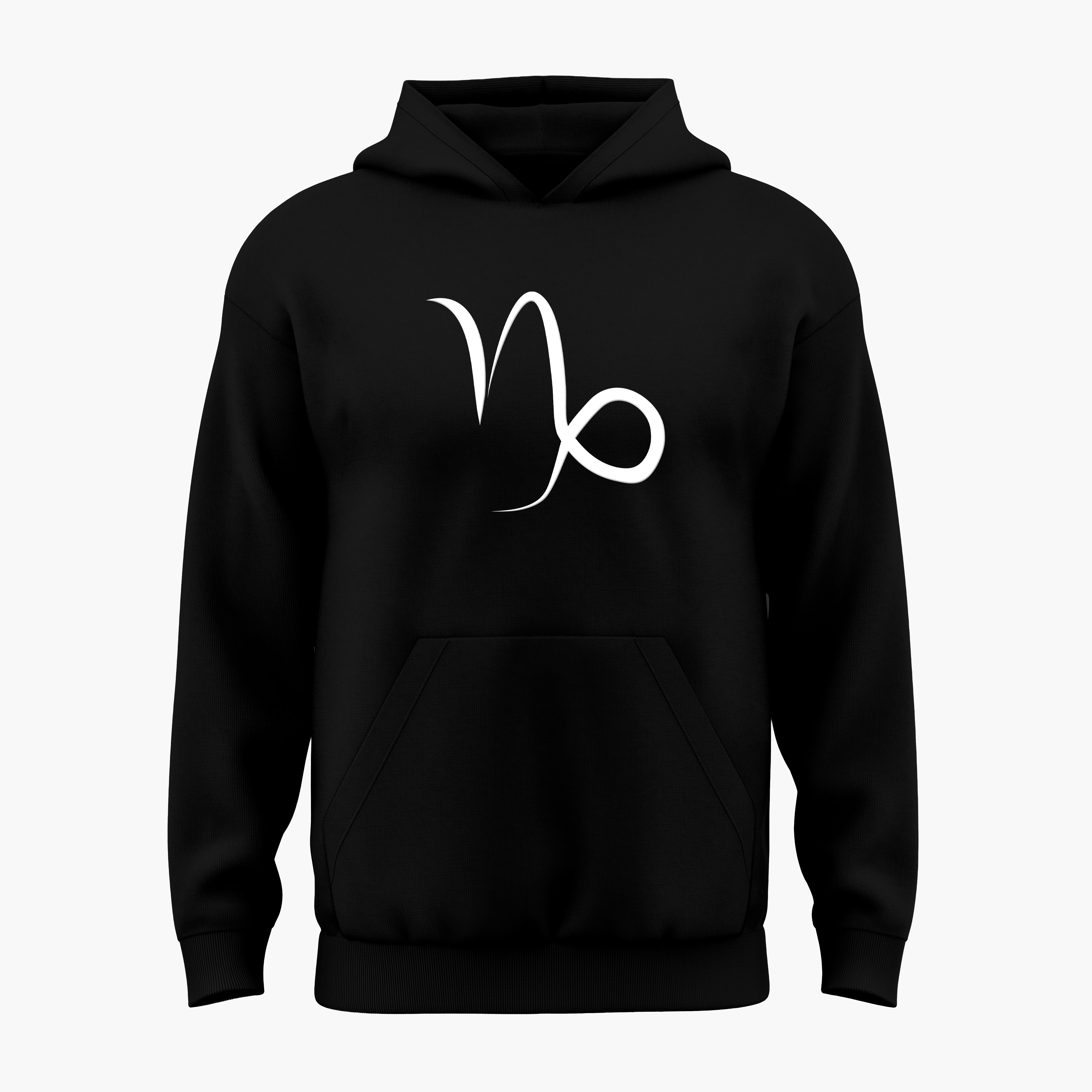 cosmic zodiac warrior capricorn h backprint graphic t-shirt, black, front view