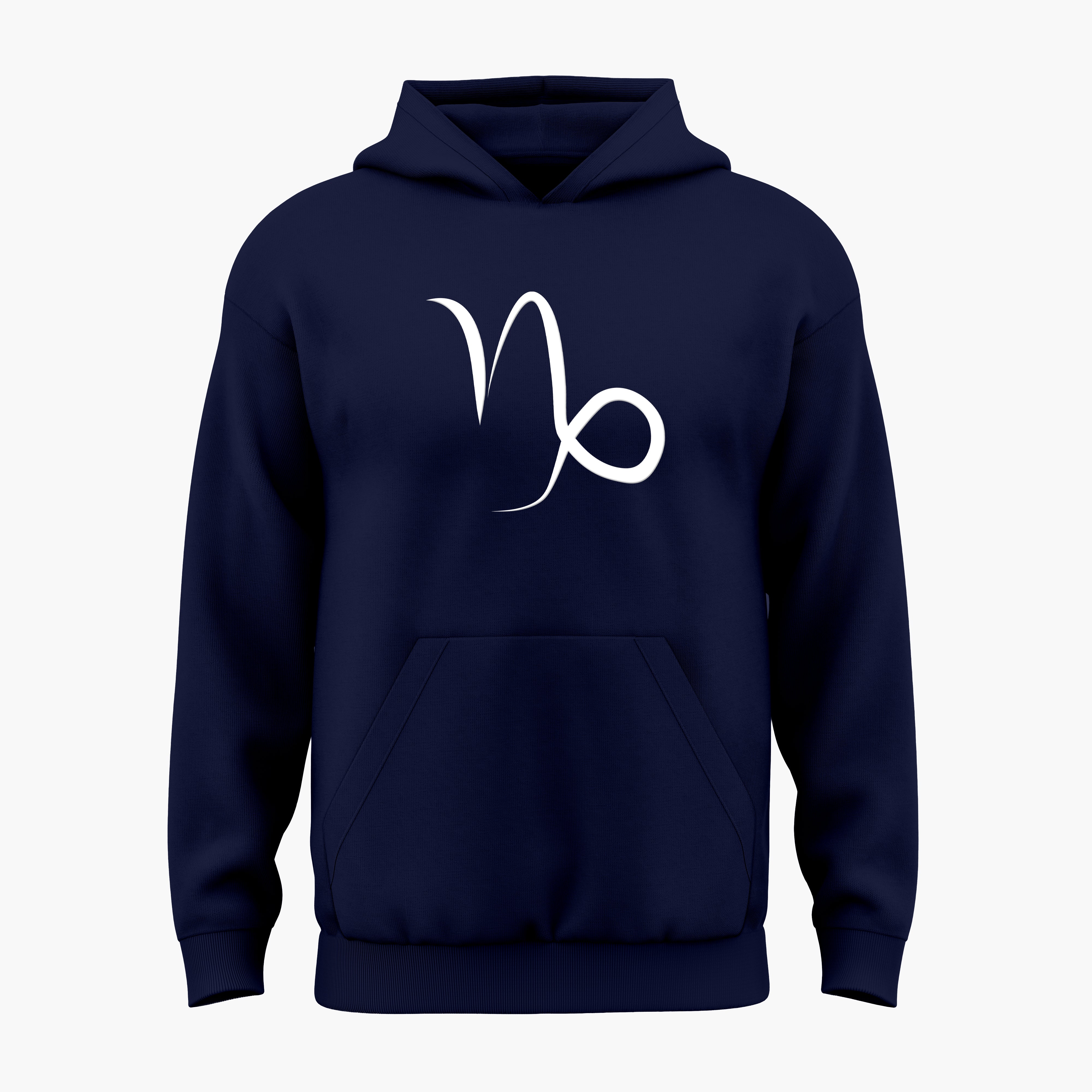 cosmic zodiac warrior capricorn h backprint graphic t-shirt, navy blue, front view