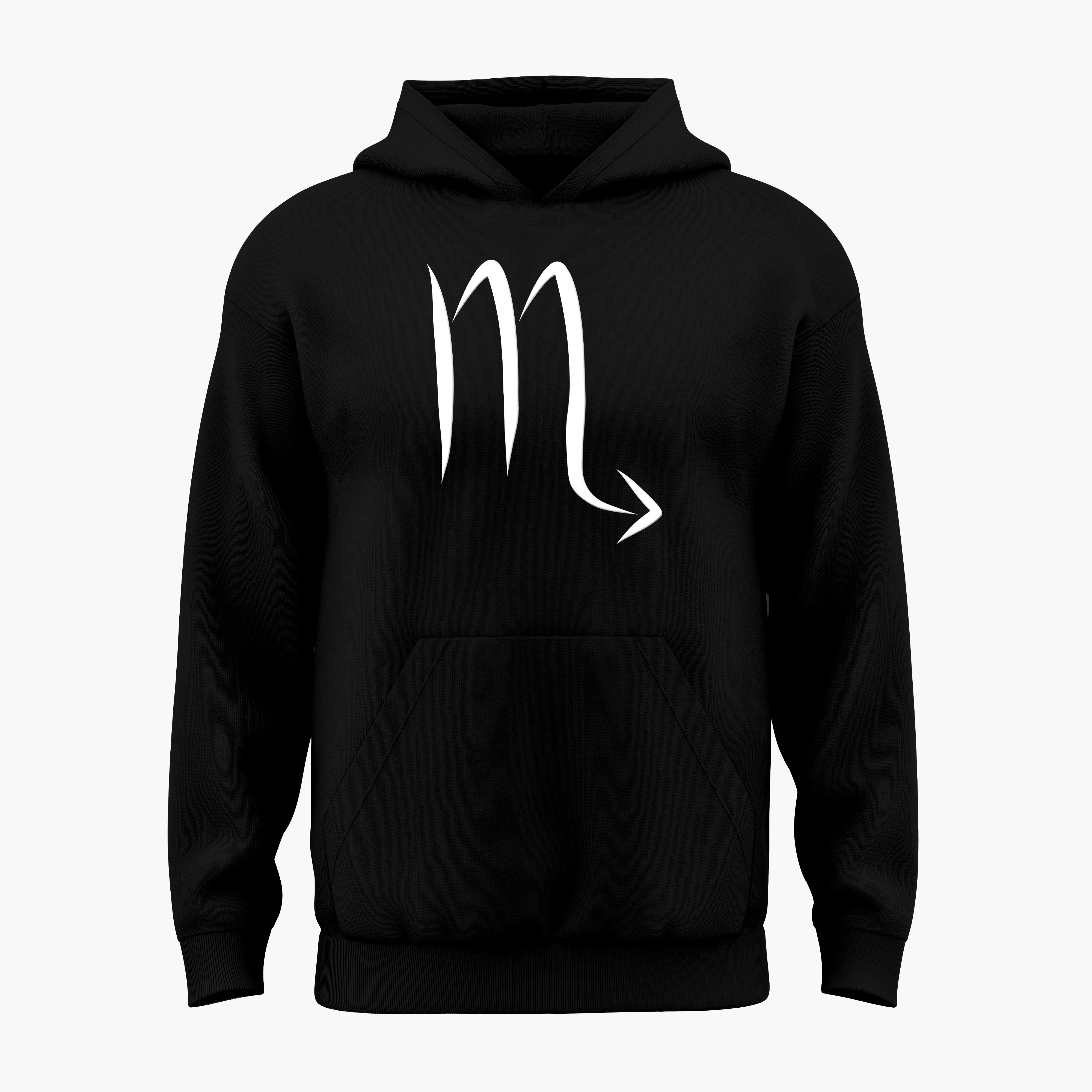 cosmic zodiac warrior scorpio h backprint graphic t-shirt, black, front view