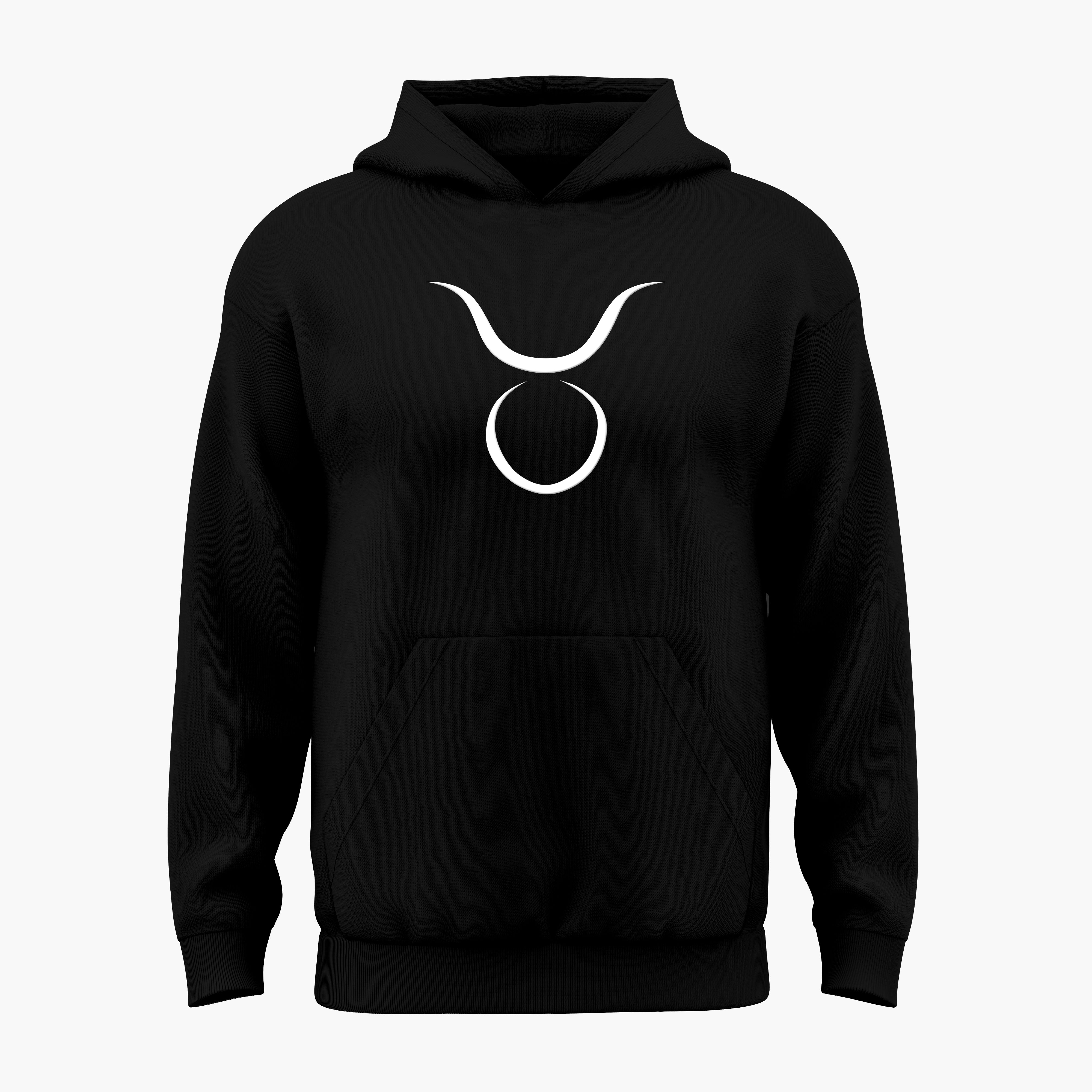 cosmic zodiac warrior taurus h backprint graphic t-shirt, black, front view