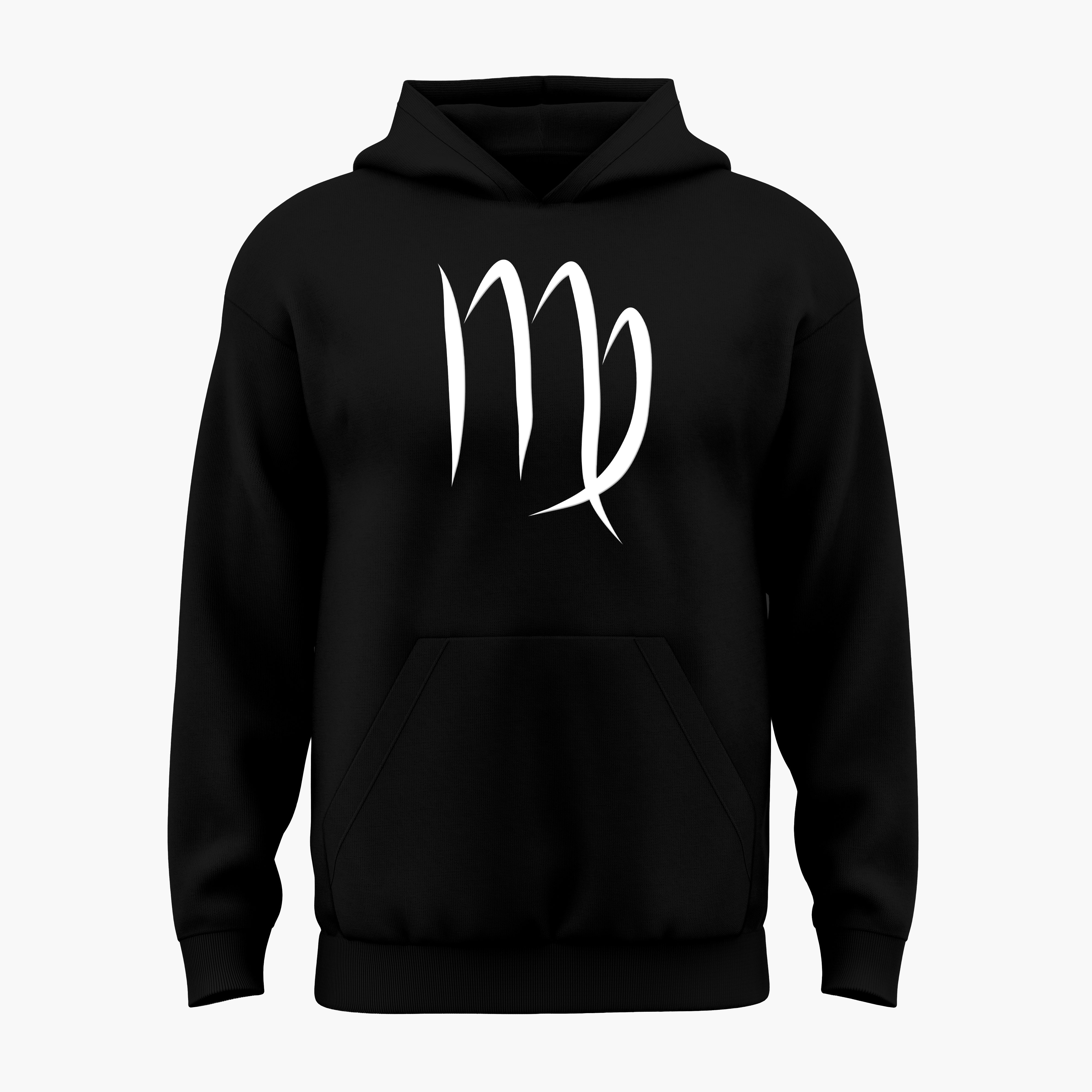 cosmic zodiac warrior virgo h backprint graphic t-shirt, black, front view