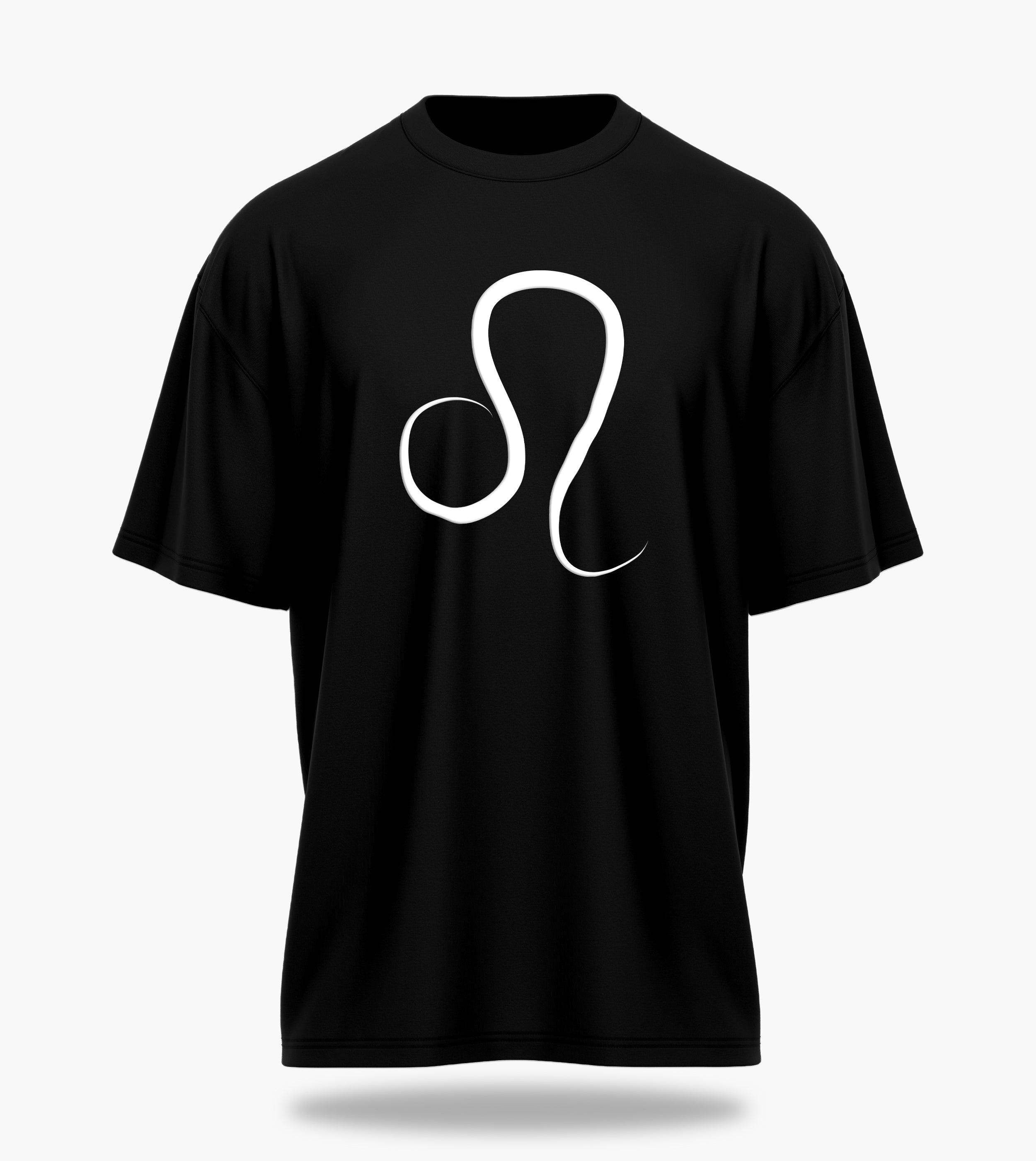 cosmic zodiac warrior leo ov backprint graphic t-shirt, black, front view