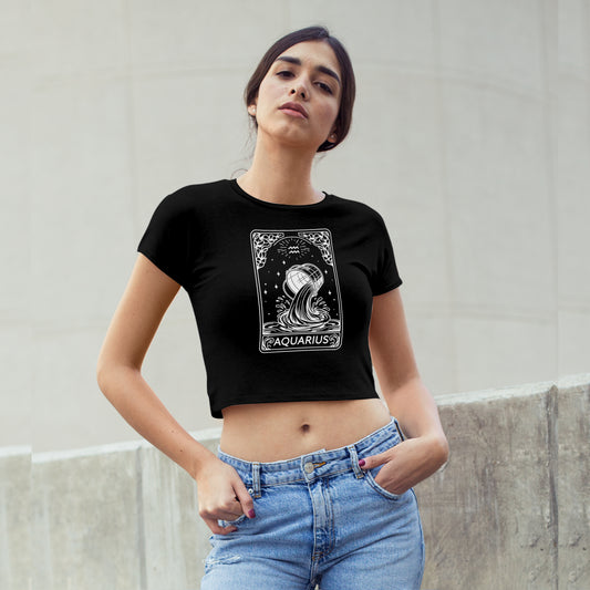 Cosmic Signs Tarot Collection - Aquarius Crop Top