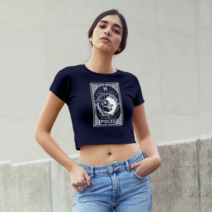 Cosmic Signs Tarot Collection - Pisces Crop Top