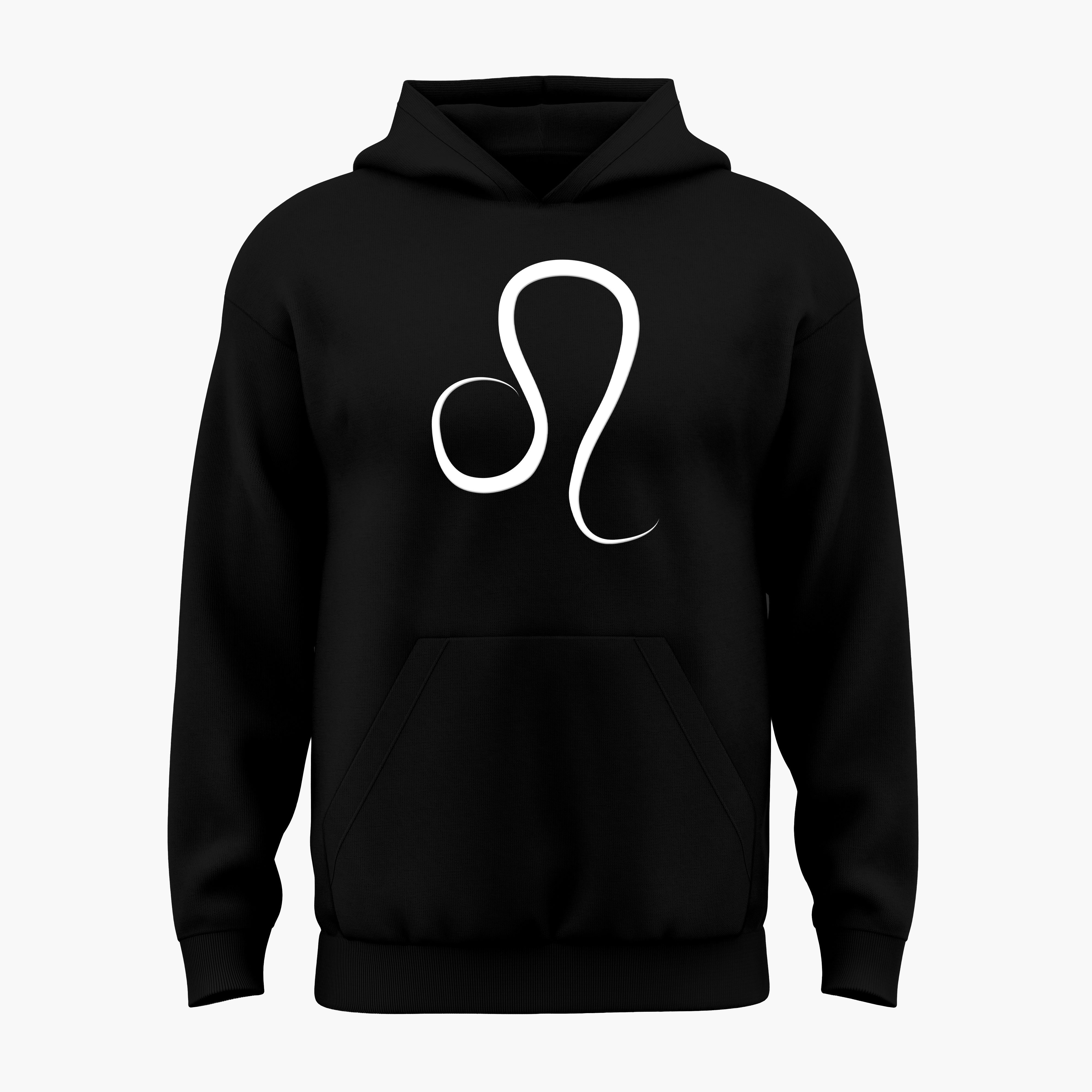 cosmic zodiac warrior leo h backprint graphic t-shirt, black, front view