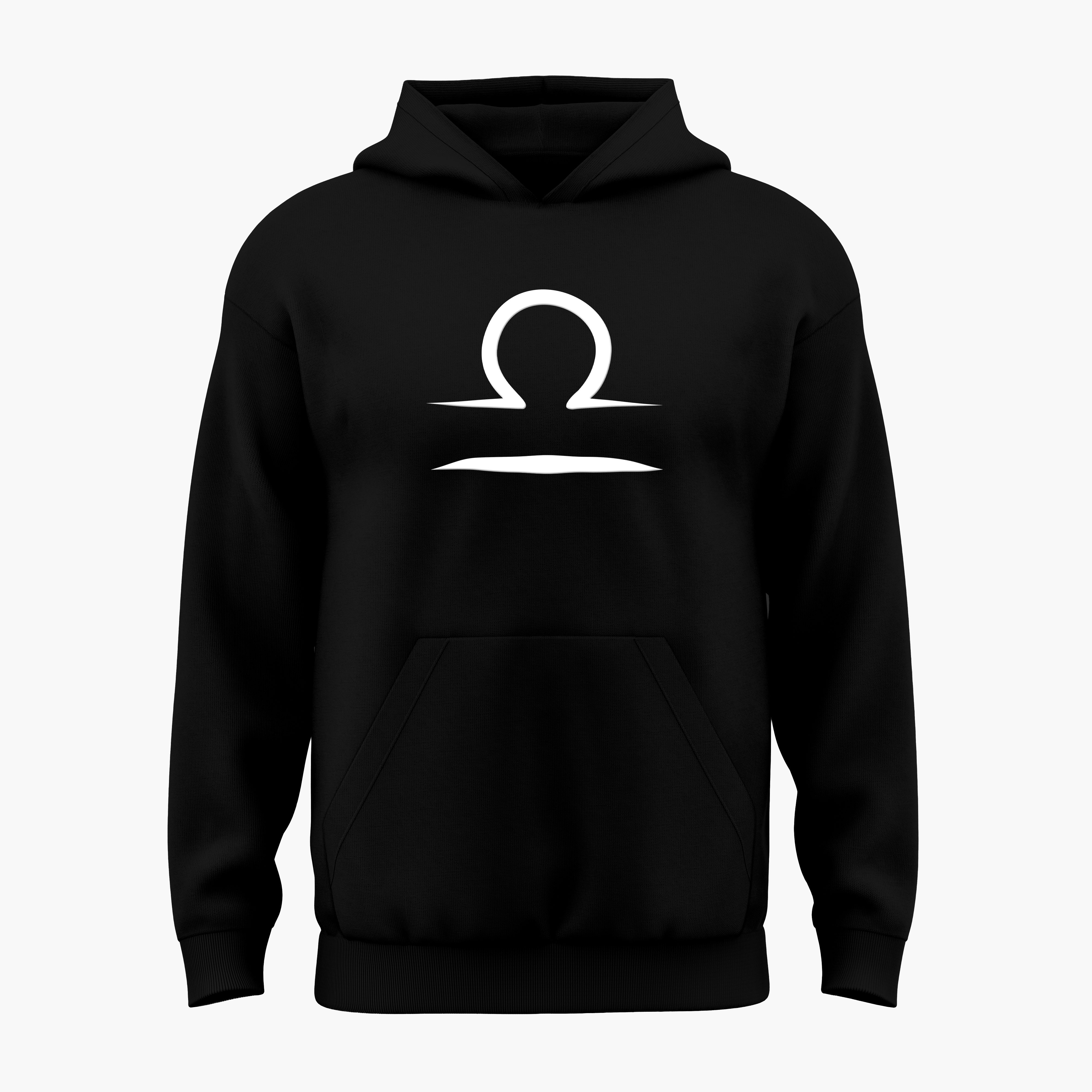 cosmic zodiac warrior libra h backprint graphic t-shirt, black, front view