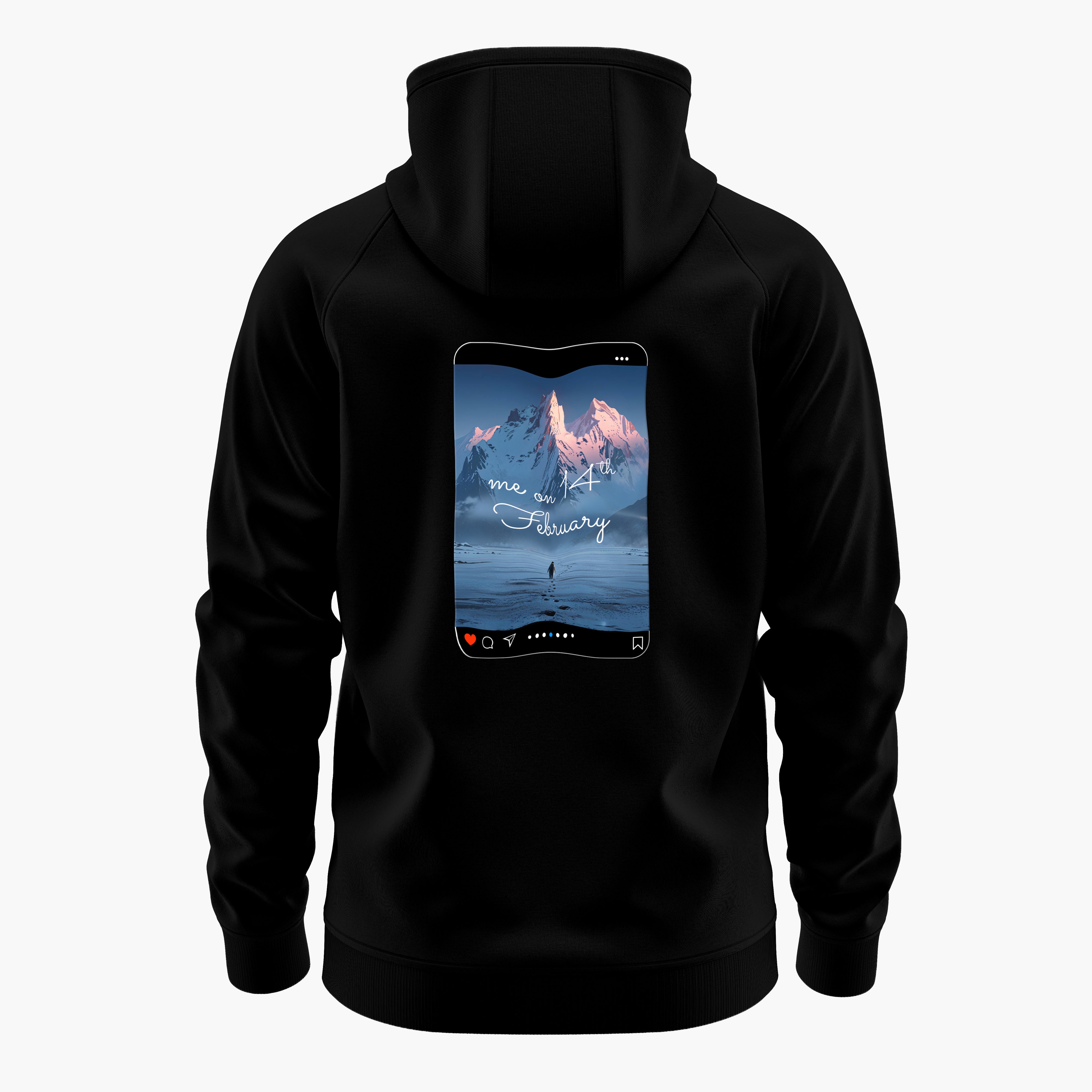 Cosmic Valentine Anti-Hero - Me on 14th Feb Hoodie Backprint