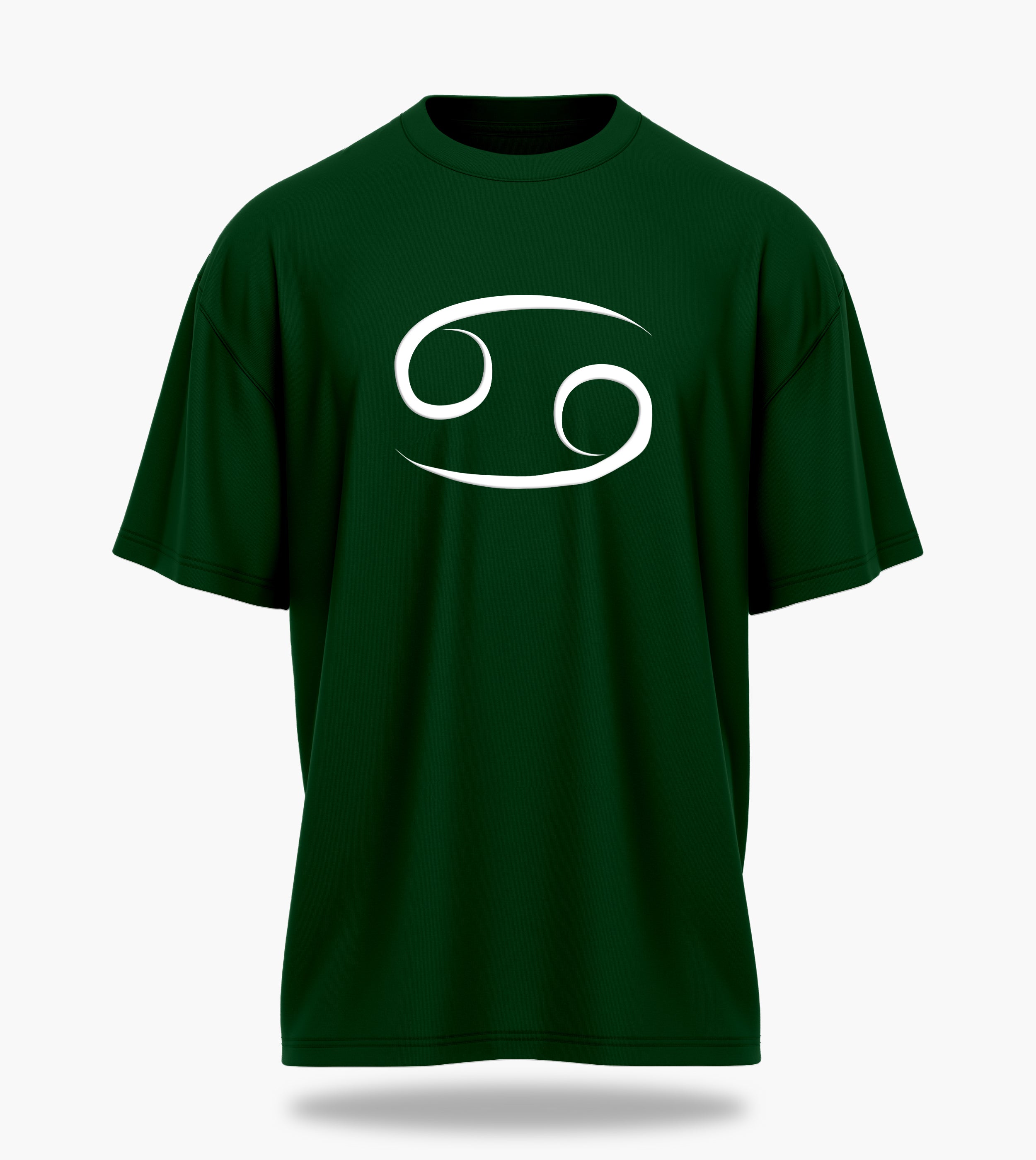 cosmic zodiac warrior cancer ov backprint graphic t-shirt, dark green, front view