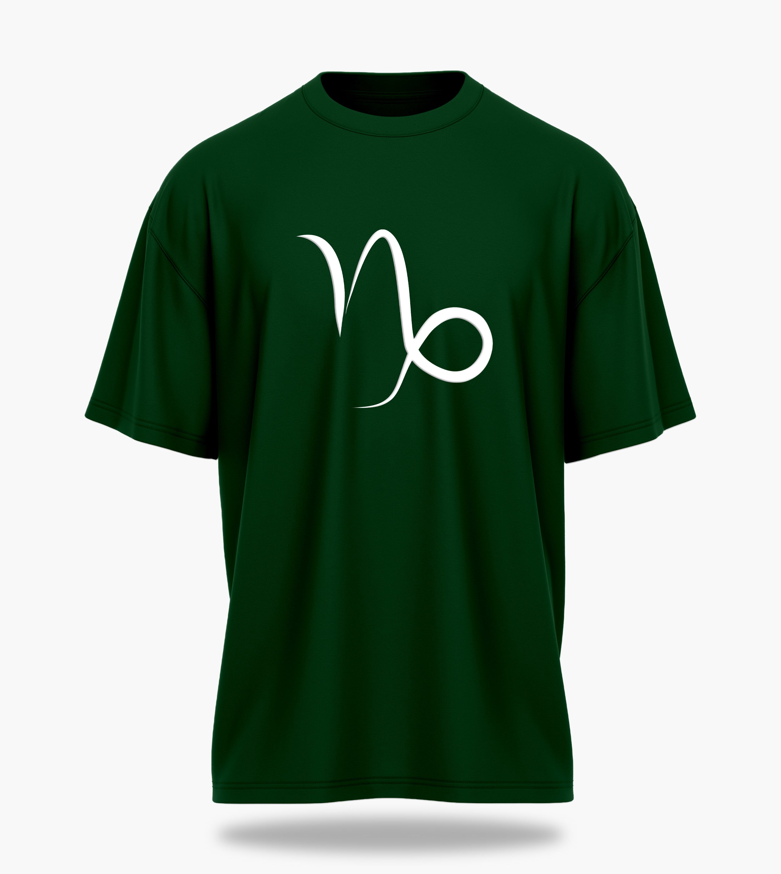 cosmic zodiac warrior capricorn ov backprint graphic t-shirt, dark green, front view