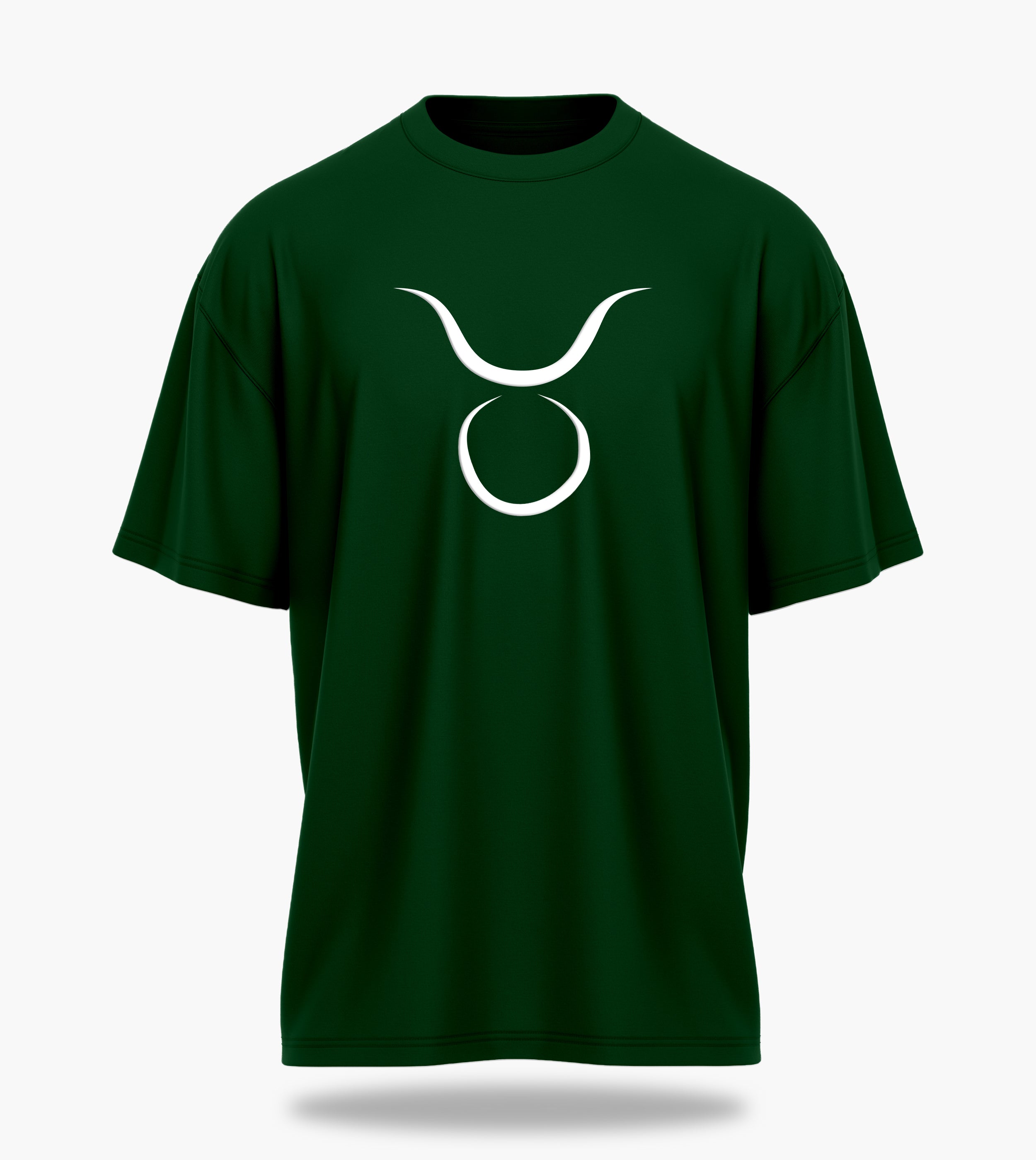 cosmic zodiac warrior taurus ov backprint graphic t-shirt, dark green, front view