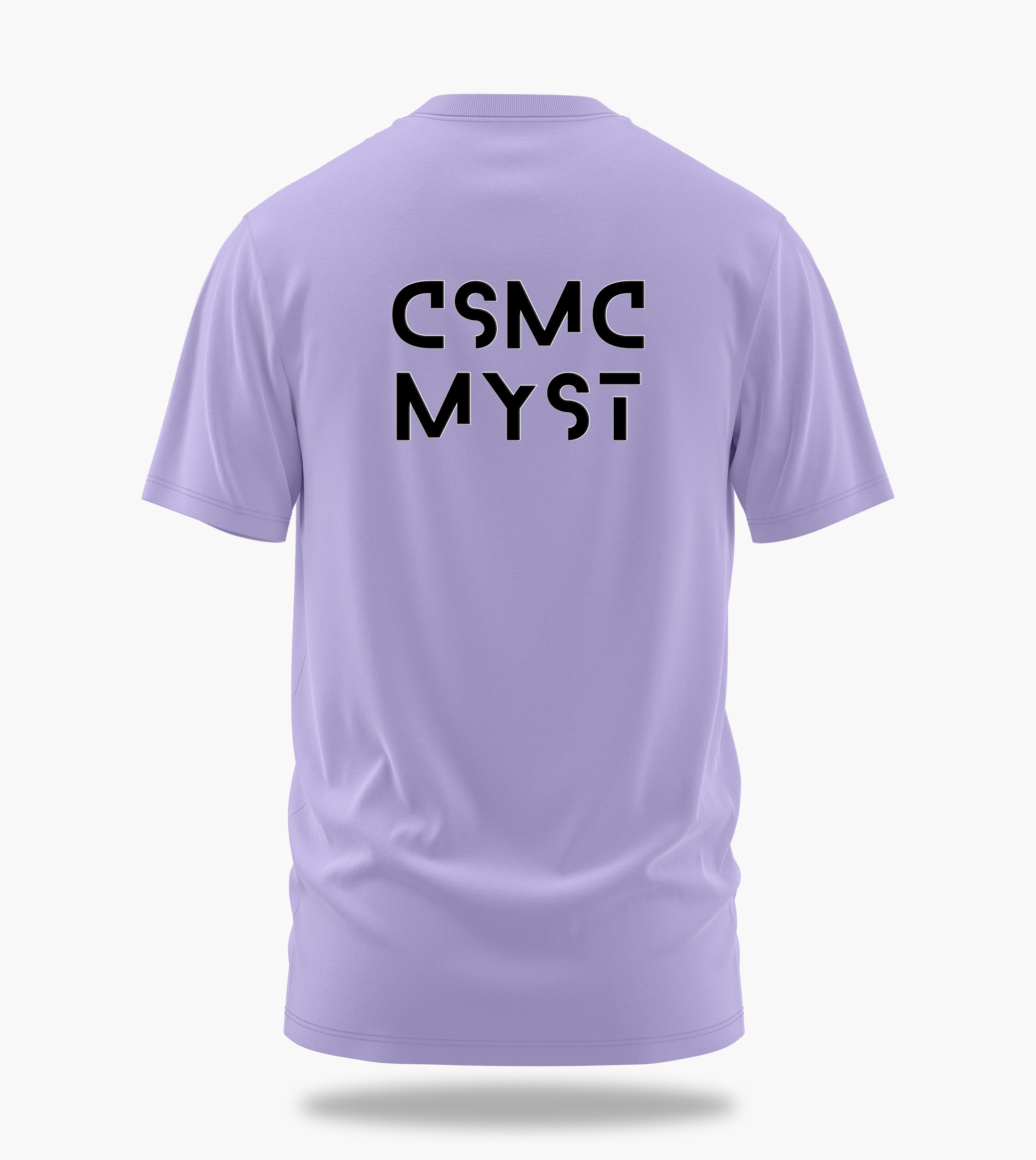 cosmic myst essentials alpha backprint graphic t-shirt, lavender, back view