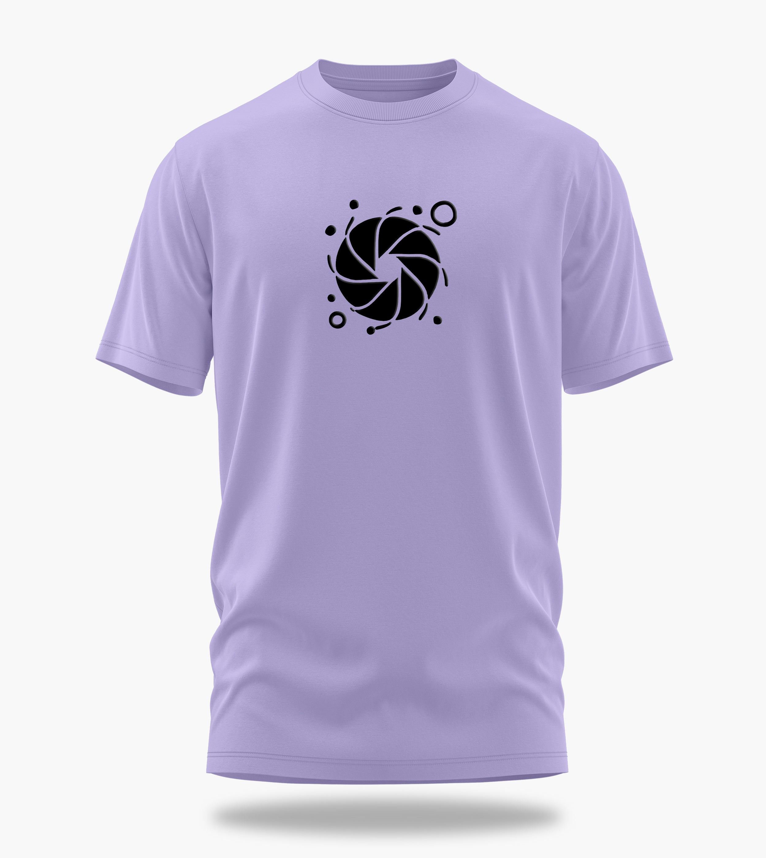 cosmic myst essentials charlie backprint graphic t-shirt, lavender, front view